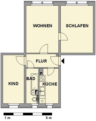 Helle 3-Raum-Wohnung mit Tageslichtbad - Foto 1