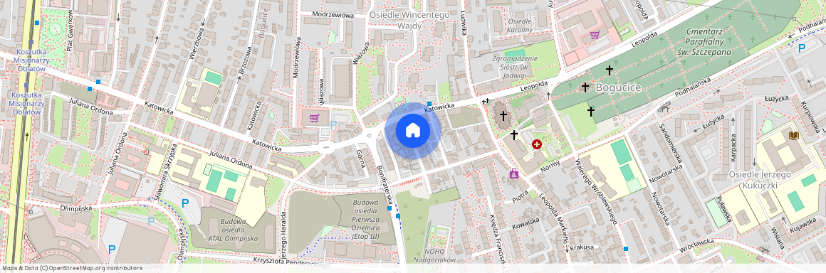 Księdza Norberta Bończyka 1, Katowice, Bogucice