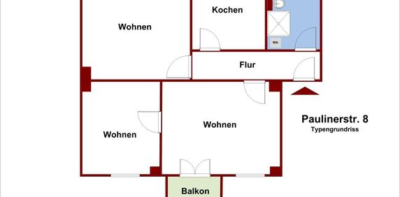 Nahe Paulikloster! 3-Zimmer-Wohnung mit Balkon - Photo 2