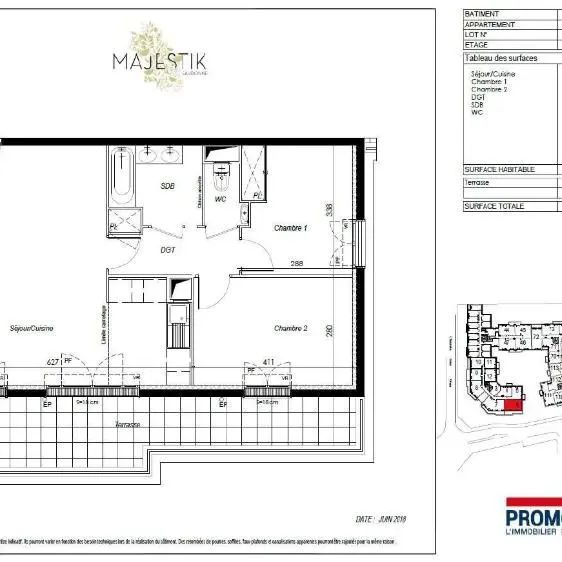 Appartement à louer 3 pièces 62.73m² - Photo 2