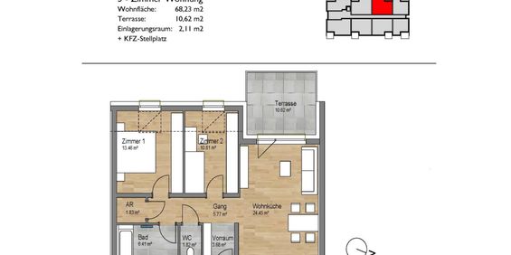 Großzügige Terrassenwohnung in Großweikersdorf - Foto 3