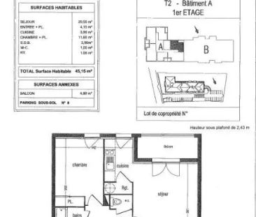 Appartement à louer 2 pièces 44.24m² - Photo 5