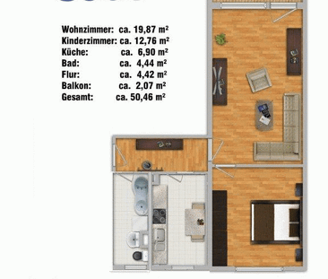 Frisch sanierte 2 Raum-Wohnung mit Balkon - Photo 3