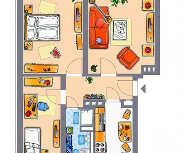 3-Raum-Erdgeschosswohnung mit Tageslichtbad - Photo 2