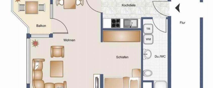 1.5 Zi.-Wohnung mit Garage in Köngen - Foto 1