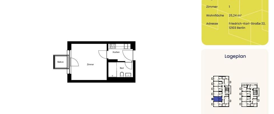 Hier lässt es sich wohnen! Helles 1-Zimmer-Apartment in Tempelhof - Foto 1