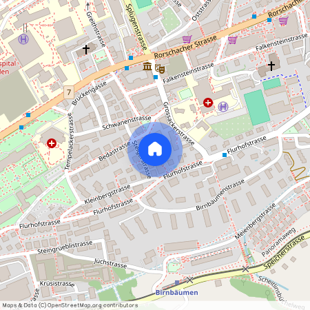 Steigerstrasse 5a, 9000 St. Gallen, Lageplan