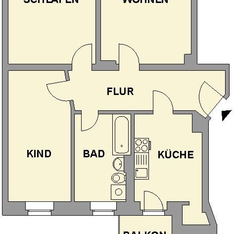 Hell und freundliche 3-Raum-Wohnung mit Balkon - Foto 1