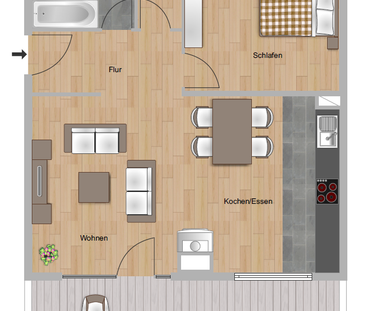 Ab sofort frei - Schöne Wohnung mit Dachterrasse - Photo 4