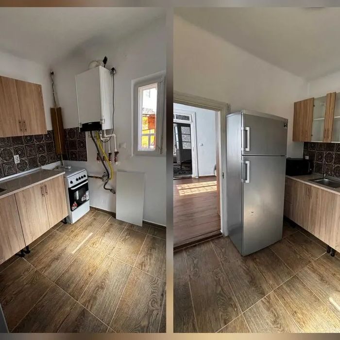 Inchiriez casa Bucurestii Noi 3 camere, renovata si mobilata modern, curte 400mp cu gratar si mobilier, metrou 8min, parcare - Fotografie 1