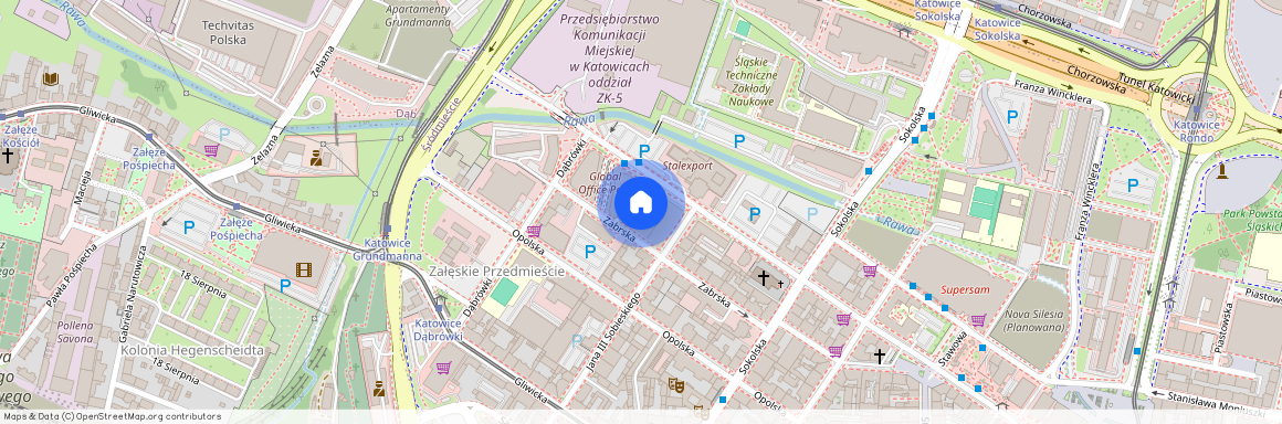 ul. Zabrska, Śródmieście, Katowice, śląskie