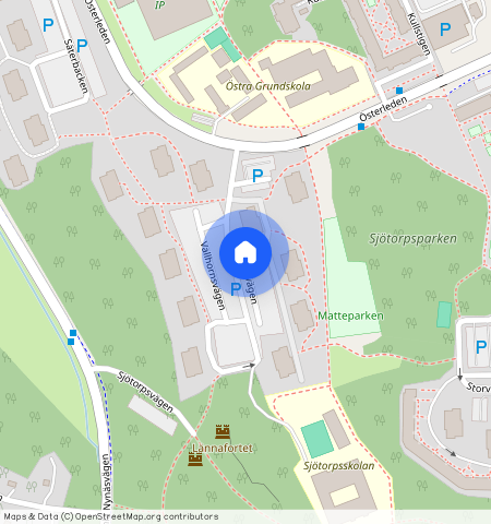 Vallhornsvägen, Skogås