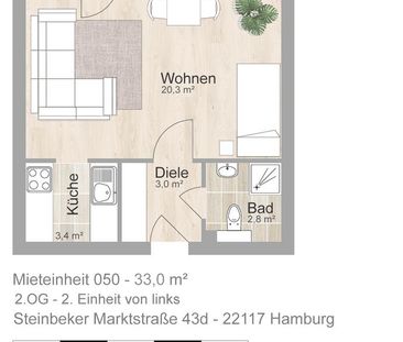 ++ Modernisiert + 1 Zimmer + Duschbad + Einbauküche + Balkon ++ - Photo 3