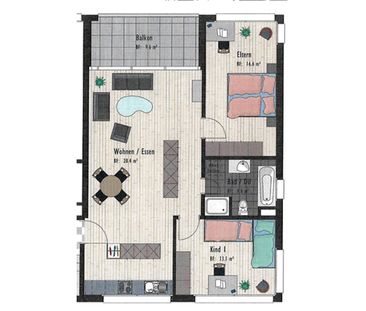 3½ Zimmer-Wohnung in Cham (ZG), möbliert, auf Zeit - Foto 2