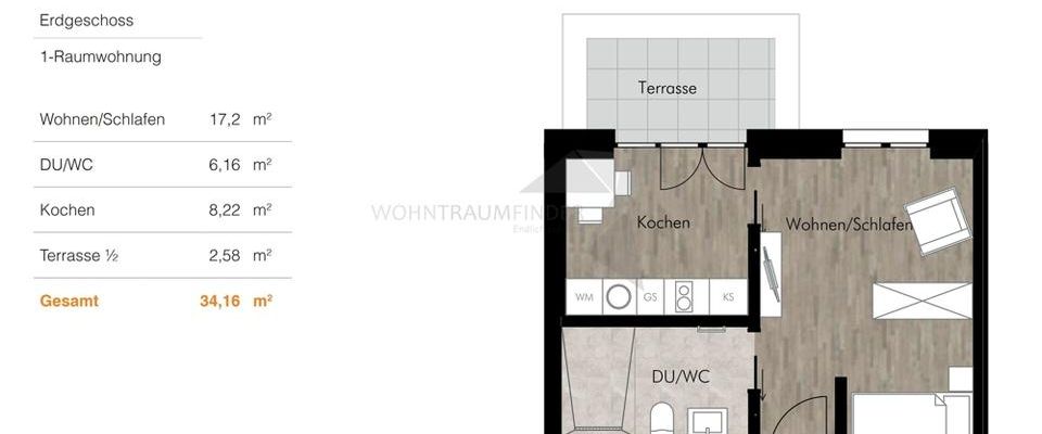 ++NEU++ Barrierefreie, effiziente Singlewohnung mit Terrasse und Einbauküche am Kulturpalast - Foto 1