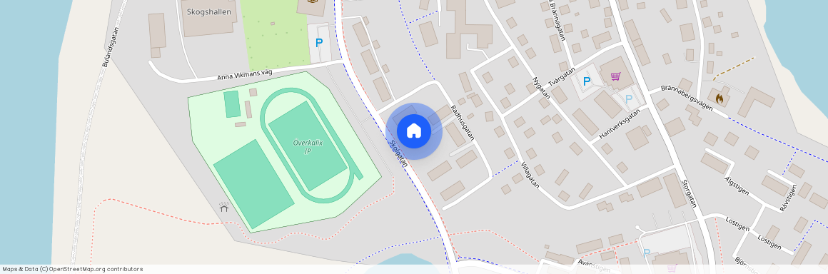 Overkalix, Radhusgatan 21, markplan med egen ingång.