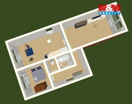 Pronájem bytu 2+1 59 m², Slovany 2750, Mělník - Фото 4