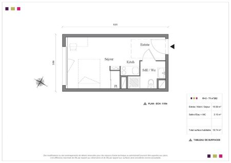 Location Appartement 1 pièce 19m² AUZEVILLE TOLOSANE 31320 - Photo 5