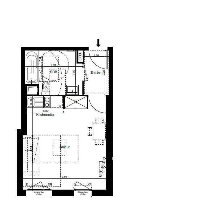 Location Appartement 1 pièce 28m² COULOMMIERS 77120 - Photo 2