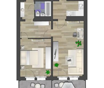 Großzügige 2-Raum-Wohnung mit Balkon - Photo 1