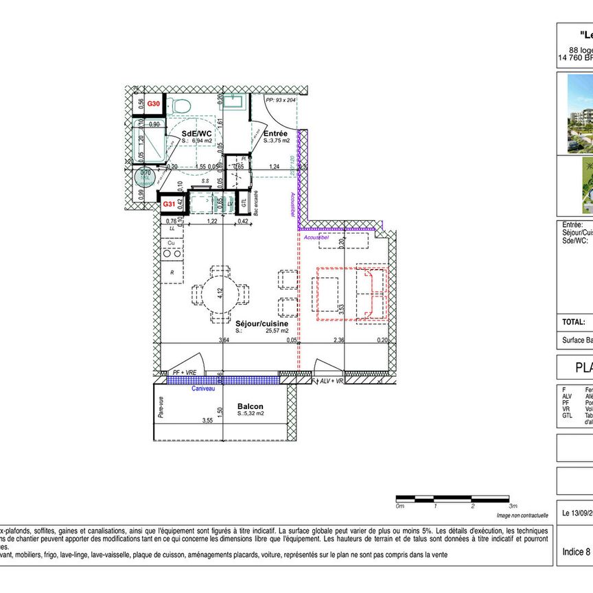 Appartement Bretteville Sur Odon 1 pièce(s) 36 m2 - Photo 2