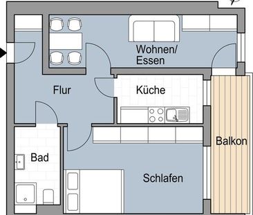 Schicke 1,5 Zimmerwohnung mit Balkon - Foto 5