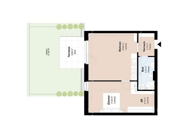 Geförderte Neubauwohnung mit Terrasse und Garten - Photo 1