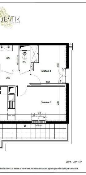 Appartement à louer 3 pièces 62.73m² - Photo 2