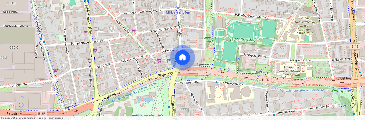 Knorrstraße, 80807 München Milbertshofen ca. 4, 5 km north of Munich-center