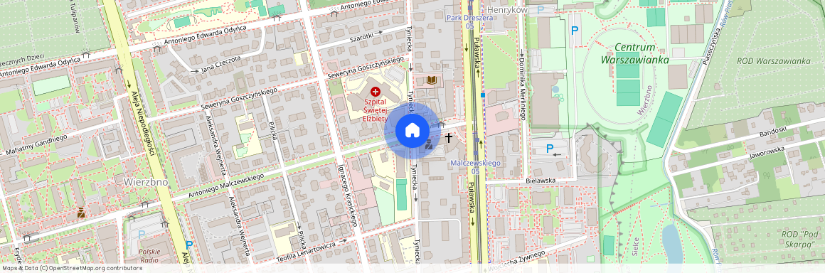 ul. Tyniecka, Wierzbno, Mokotów, Warszawa, mazowieckie