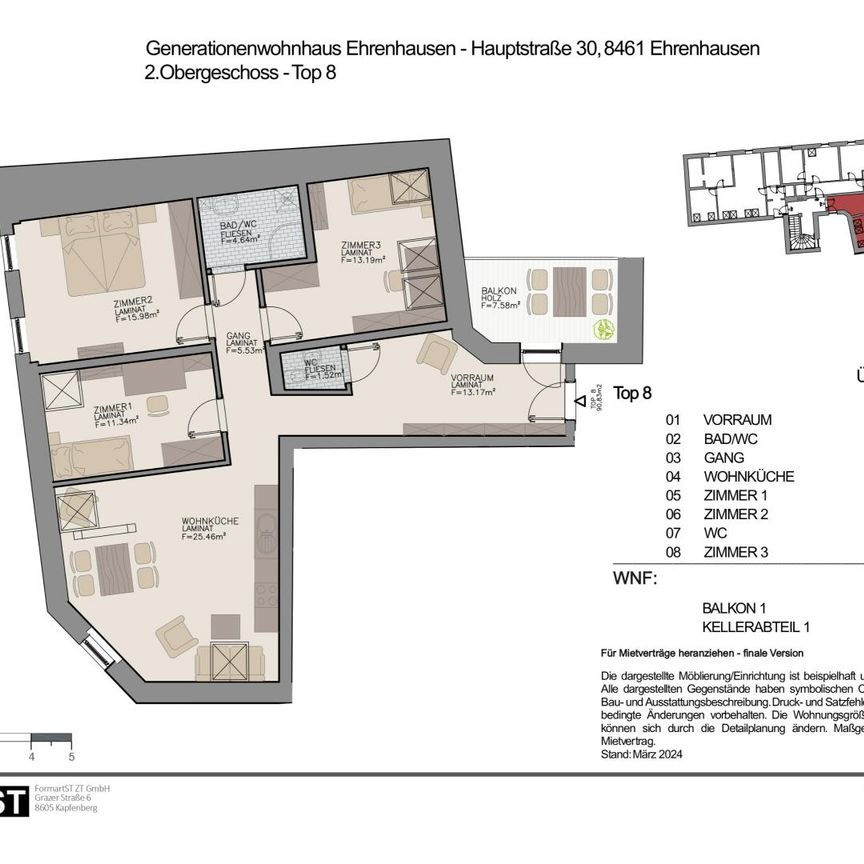 Geförderter Erstbezug nach Generalsanierung in Ehrenhausen - 4 Zimmer mit Terrasse TOP8; [GF,HStrEh] - Photo 1