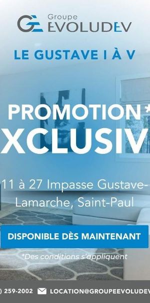 Le Gustave I-V | Unités locatives neuves 4 1/2 & 5 1/2, St-Paul - Photo 1