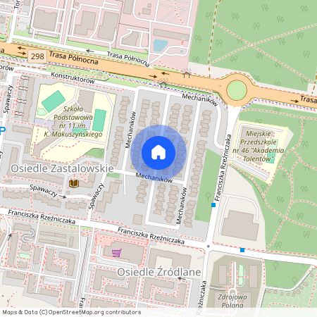 ul. Mechaników, Osiedle Zastalowskie, Centrum, Zielona Góra, lubuskie