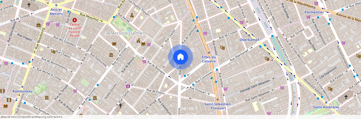 Rue de Turenne, entre Rue de Saintonge et Rue de Bretagne 75003 Paris (3e arrondissement)