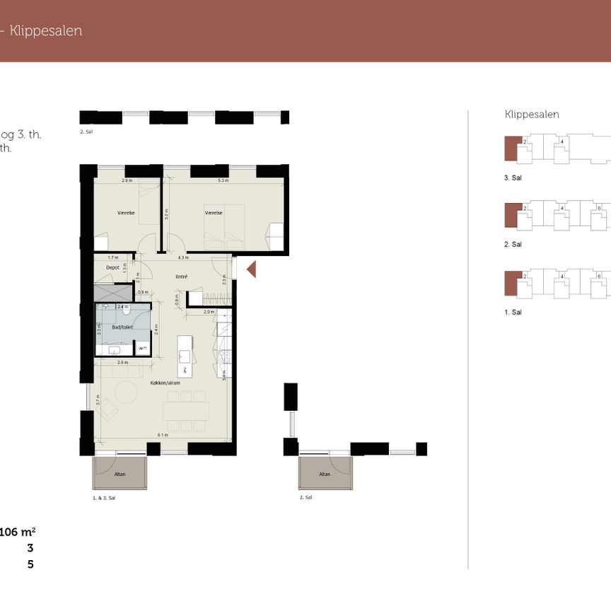 Klippesalen 2, 1., th - Foto 1