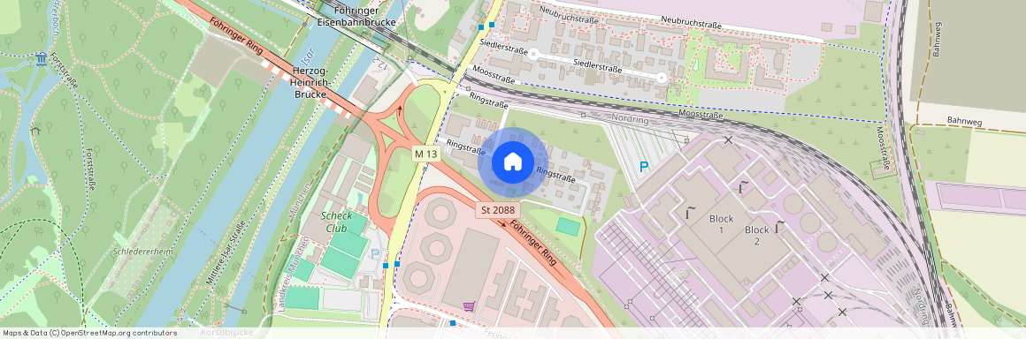 Münchner Str., 85774 Unterföhring ca. 6, 0 km north-east of Munich-center