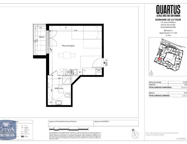 Appartement à louer 1 pièce 34.49m² - Photo 1