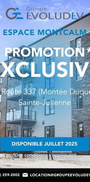 Espace Montcalm | 4-5 1/2 neufs à louer, Sainte-Julienne - Photo 1
