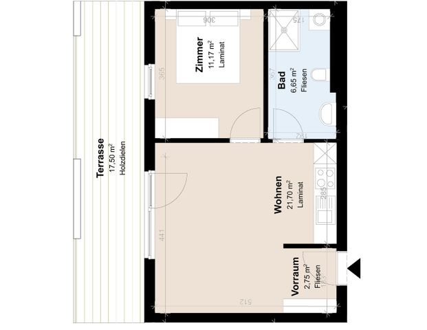 Geförderte moderne 2-Zimmer-Wohnung mit Penthouse-Feeling - Photo 1