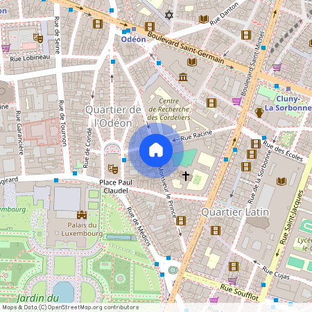 rue Monsieur Le Prince entre rue de Vaugirard et rue Racine 75006 Paris (6e arrondissement)