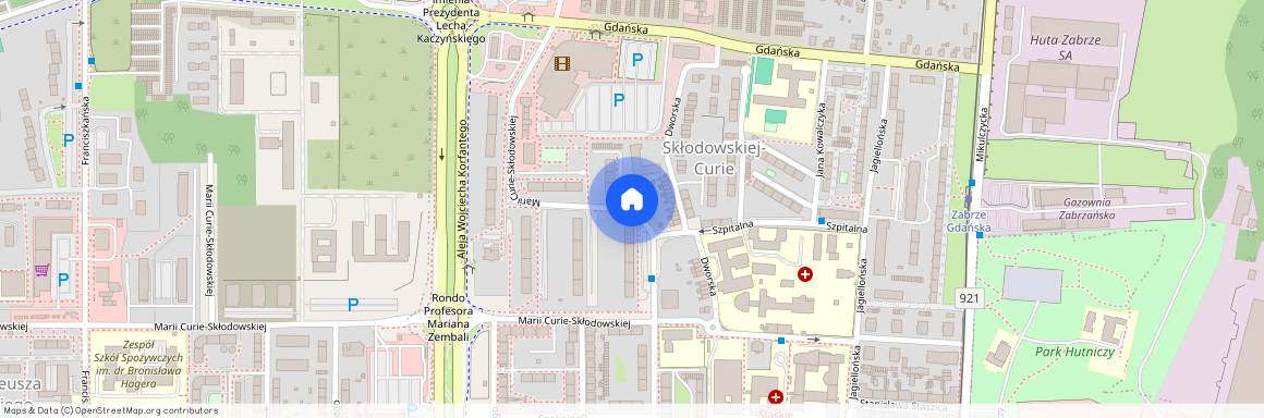 ul. Dworska, Skłodowskiej-Curie, Zabrze, śląskie