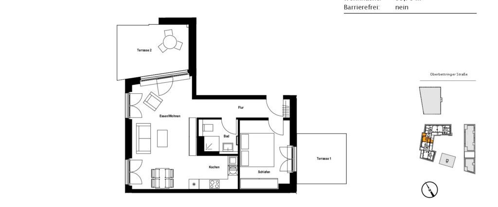 Einzigartige 2-Zimmer-Wohnung mit EBK und zwei Dachterrassen - Photo 1