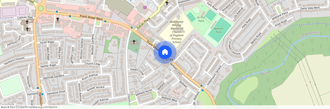 Front Street East, Bedlington, Bedlington, Northumberland, NE22 5AB