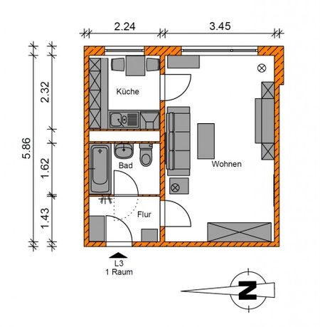 Gemütliche 1-Raumwohnung sucht neue Mieter - Photo 2