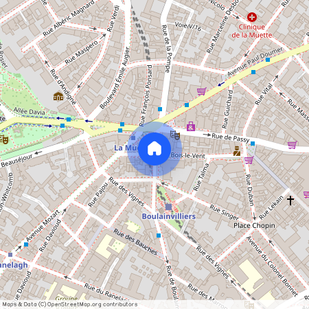 rue Bois le Vent entre rue de Boulainvilliers et avenue Mozart 75016 Paris (16e arrondissement)