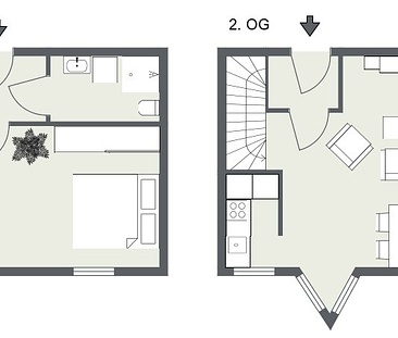 Für Paare und Singles - Renovierte 2-Zimmer-Maisonette Wohnung im schönen Schiepzig! - Foto 1