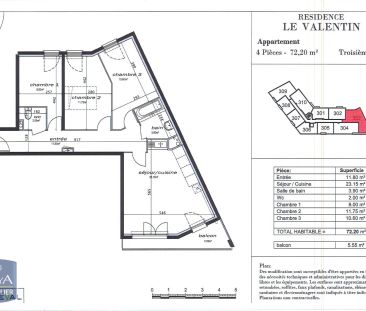 Appartement à louer 4 pièces 72.2m² - Photo 1