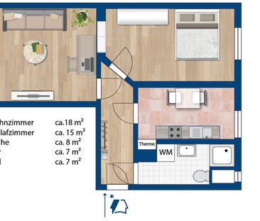 2- Raumwohnung mit Gasetagenheizung und grünem Innenhof. Ruhige Lag... - Photo 1