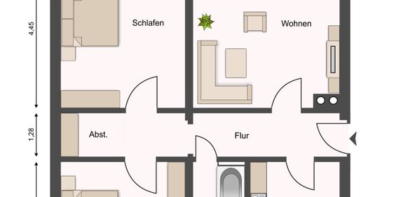 3-Raumwohnung im Stadtzentrum für Familie - Foto 2