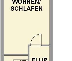 Kleine 1-Raum-Wohnung mit offener Küche und Balkon - Foto 5